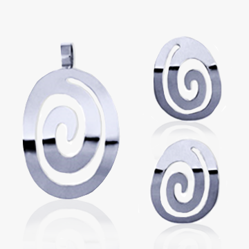 Whirl Round Earrings and pendant .925 Sterling silver