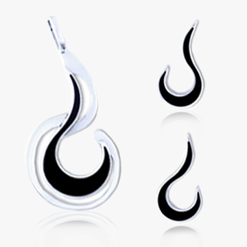 The lost symbol Earrings and pendant .925 Sterling silver