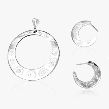 Brillo de luna (Moonshine) Earrings and pendant .925 Sterling silver