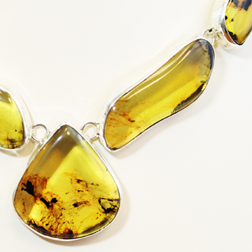 Amber Sterling Silver Necklace