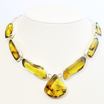 Amber Sterling Silver Necklace