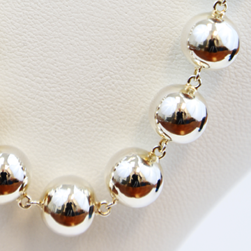 Classic sterling silver bead necklace