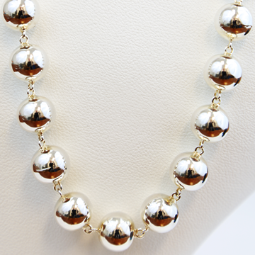 Classic sterling silver bead necklace