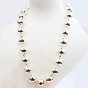 Classic sterling silver bead necklace