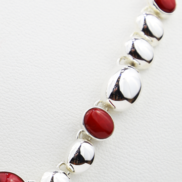 Coral Sterling Silver Necklace