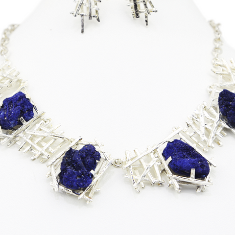 Azurite and Sterling silver 1271 Necklace