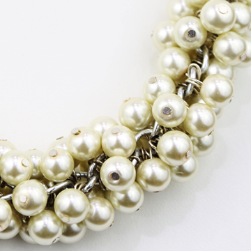 White Glass pearl necklace.