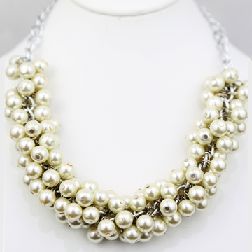 White Glass pearl necklace.