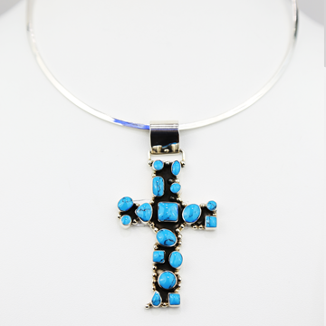 Cute Turquoise cross pendant