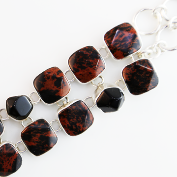 Onyx and Mahogany obsidian bracelet