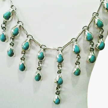 Rain of turquoise necklace and earring