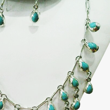 Rain of turquoise necklace and earring